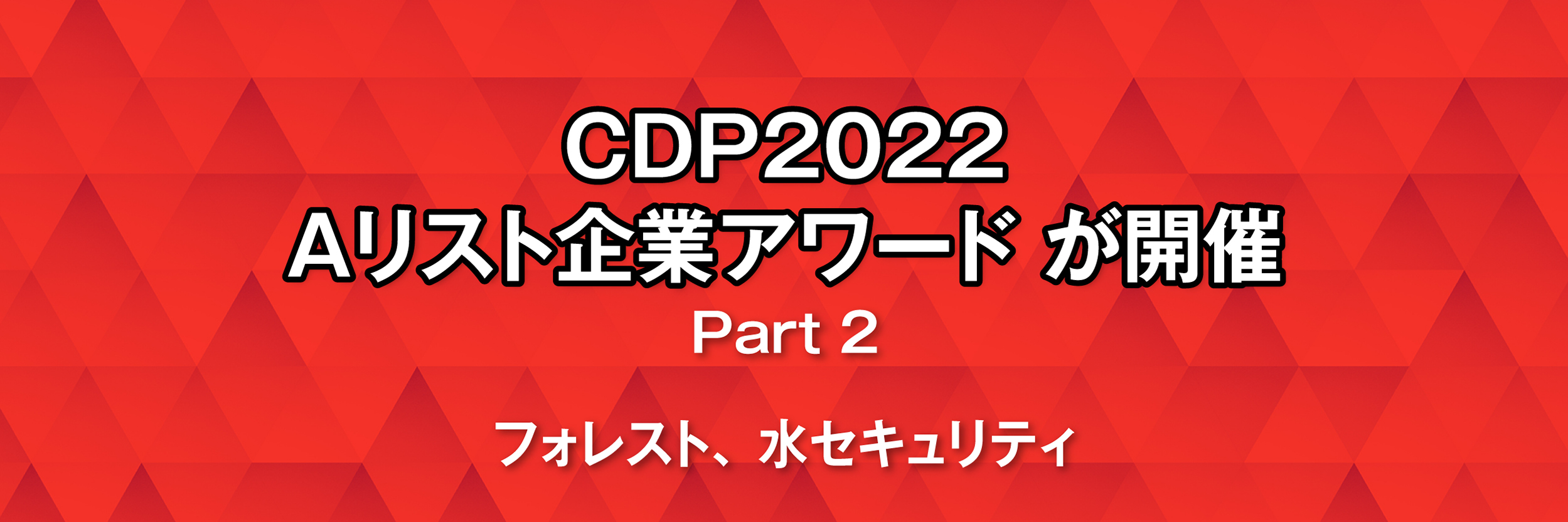 CDP2022 Aリスト企業アワード が開催　PART2