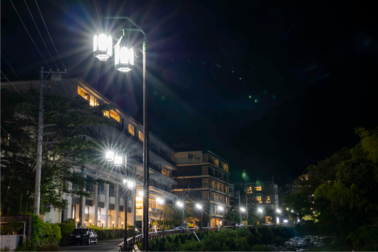神奈川県箱根町の防犯灯、街路灯
